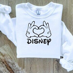 Disney Mickey Heart Hands Custom Sweatshirt Sweater Hand Crafted